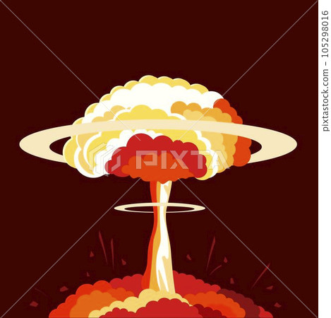 Vector illustration of an atomic explosion. Explosion. Vector illustration of an atomic explosion. Explosion. 105298016