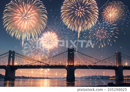 煙花夜景橋 105298025