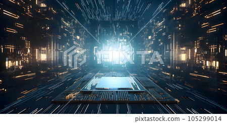 Abstract digital technology communication background. Generated by artificial intelligence. Abstract digital technology communication background. Generated by artificial intelligence. 105299014
