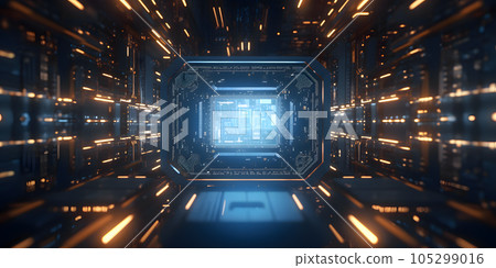 Abstract digital technology communication background.  Generated by artificial intelligence. 105299016