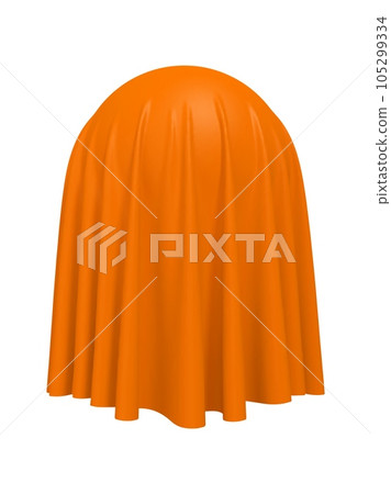 Ball or sphere covered with orange fabric isolated on white background 105299334