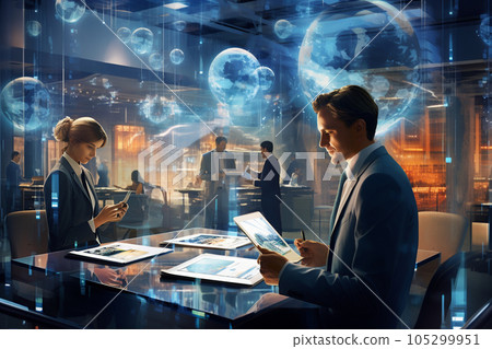 IT business person looking at materials 105299951