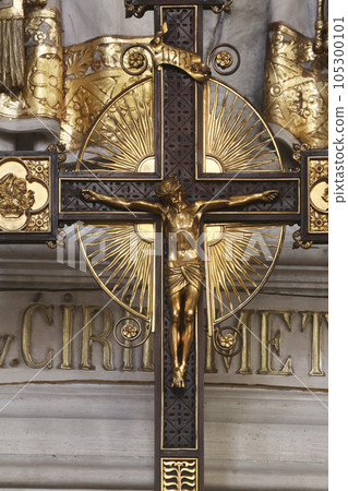 Cross on the altar of the Holy Cross in Zagreb cathedral Cross on the altar of the Holy Cross in Zagreb cathedral 105300101