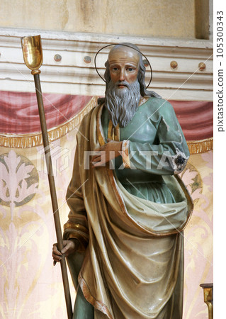 Saint Joachim, statue on the main altar in Church of Assumption of Virgin Mary in Zakanje, Croatia 105300343
