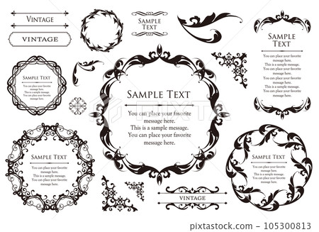 Luxury vintage style frame design set 105300813