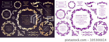 Luxury vintage style frame design set Luxury vintage style frame design set 105300814