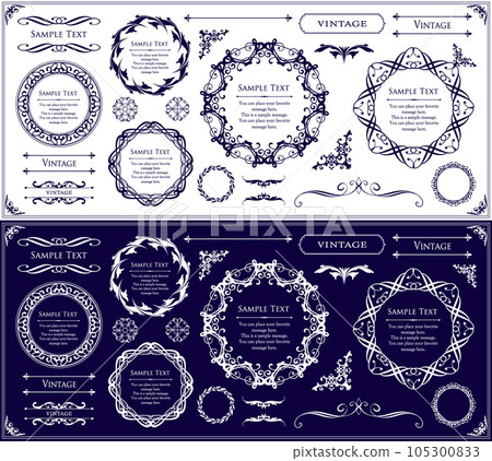 Luxury vintage style frame design set Luxury vintage style frame design set 105300833