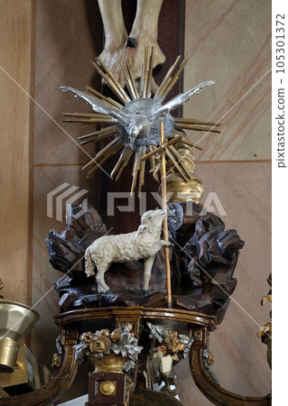 Lamb of God, Saint John the Baptist church in Zagreb, Croatia 105301372