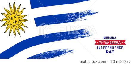 Uruguay happy independence day greeting card, banner vector illustration 105301752