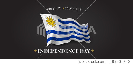 Uruguay independence day vector banner, greeting card. 105301760
