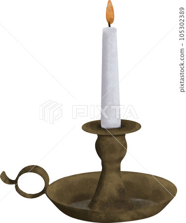 Vintage candle watercolor 105302389