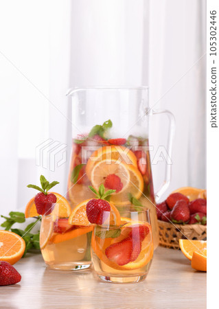 Summer Sangria cocktail 105302446