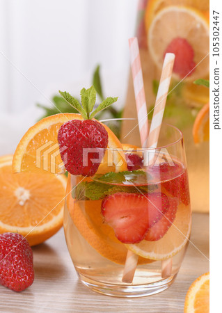 Summer Sangria cocktail 105302447