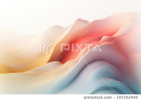 Ethereal transparent background. Wavy abstract blurred iridescent light backdrop. Generative AI Ethereal transparent background. Wavy abstract blurred iridescent light backdrop. Generative AI 105302449