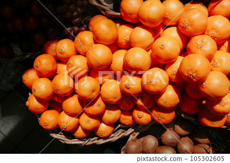 Zesty tangerine sold at an open market 105302605