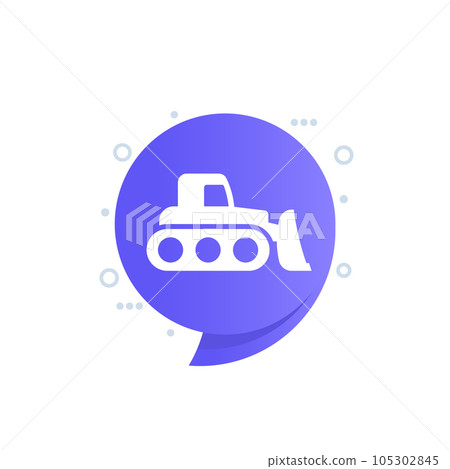 Crawler dozer icon, vector sign 105302845