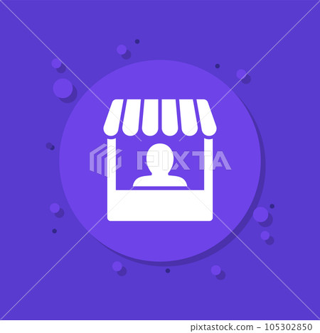vendor or seller in booth vector icon vendor or seller in booth vector icon 105302850