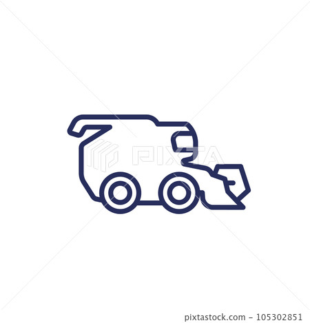 combine harvester line icon on white combine harvester line icon on white 105302851