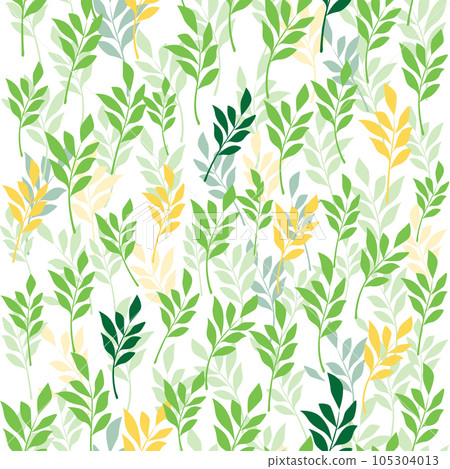 Flourish nature summer garden textured background. Floral seamless pattern. Branch with leaves Flourish nature summer garden textured background. Floral seamless pattern. Branch with leaves 105304013