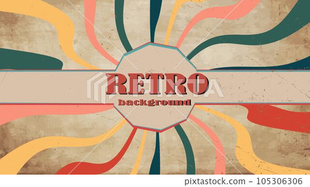 Old vector retro vintage lettering on sun rays background .Classic Vintage Retro Rays Background. Abstract retro,Sunbeam, geometric pattern, Funky Hippie,Classic Vintage Retro Rays Background 105306306