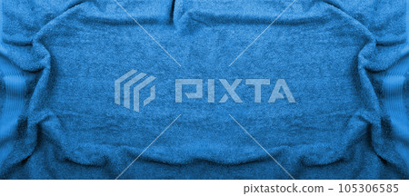 Blue Terry Bath Towel Texture Background, Cotton Wiper Pattern 105306585