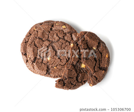 Broken Chocolate Biscuit Isolated, Black Cookie, Dark Soft Biscuits, Butter Cookies, Fresh Sweet Cocoa Cracker Broken Chocolate Biscuit Isolated, Black Cookie, Dark Soft Biscuits, Butter Cookies, Fresh Sweet Cocoa Cracker 105306700