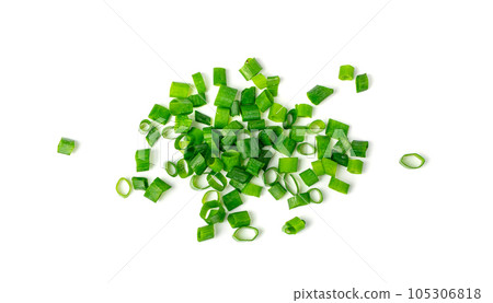 Green Onion Cuts Isolated, Scattered Fresh Chive Pile, Chopped Green Leek, Scallion Greens Pieces Chopped Green Onion Cuts Isolated, Scattered Fresh Chive Pile, Chopped Green Leek, Scallion Greens Pieces Chopped 105306818