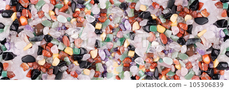 Colorful stones mix texture background, pebbles pattern 105306839