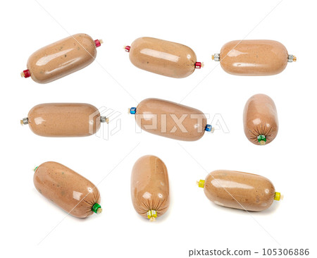 Packed Meat Paste Isolated, Tuna Pate Small Packaging, Chopped Liver Mousse, Terrine Bag, Fish Paste 105306886