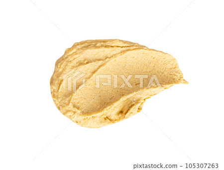 Hummus Smear Isolated, Houmous Dip, Tahini Sauce, Hummus Spread on White Background Hummus Smear Isolated, Houmous Dip, Tahini Sauce, Hummus Spread on White Background 105307263