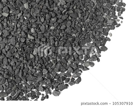 Gravel Pieces Mix Texture Background, Grey Coarse Sand Pattern, Granular Stones Mockup, Grit Sand 105307910