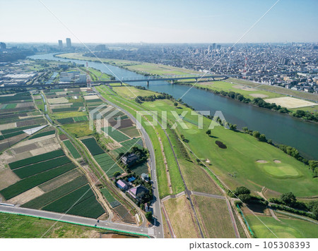 千葉縣松戶市江戶川柳鳥瞰圖 千葉縣松戶市江戶川柳鳥瞰圖 105308393