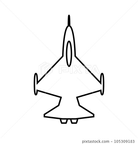 Jet fighter icon on white. 105309183