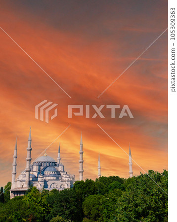 Sunset at the Blue Mosque, Istanbul Sunset at the Blue Mosque, Istanbul 105309363