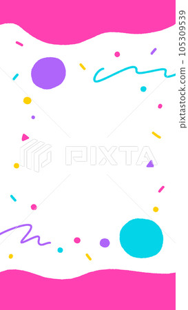 手繪抽象框架/背景-流行生動色彩橫幅素材-垂直-9:1 105309539