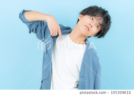blue back young man blue back young man 105309618