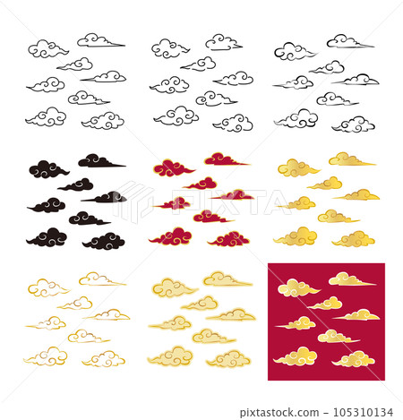 various chinese style traditional clouds 105310134