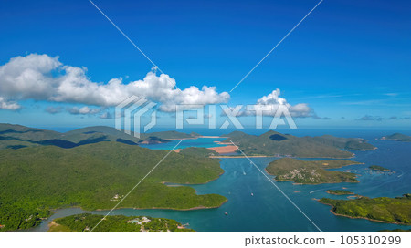 July 24 2023 The bay and shores of Sai Kung, hk, July 24 2023 105310299