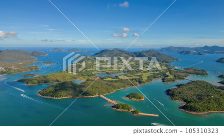 July 24 2023 The bay and shores of Sai Kung, hk 105310323
