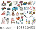 Various wedding illustrations 105310453