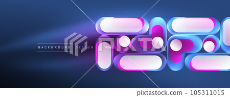 Neon circle abstract background. Template for wallpaper, banner, presentation, background Neon circle abstract background. Template for wallpaper, banner, presentation, background 105311015