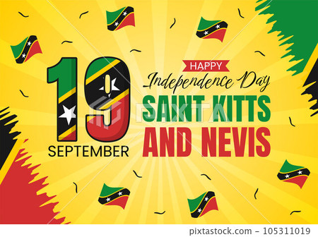 Happy Independence Day Saint Kitts and Nevis Vector Illustration with Country Flag Background in Flat Cartoon Hand Drawn Landing Page Templates Happy Independence Day Saint Kitts and Nevis Vector Illustration with Country Flag Background in Flat Cartoon Hand Drawn Landing Page Templates 105311019
