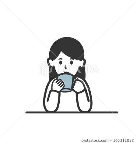 一個女人喝咖啡和茶的插圖 105311038