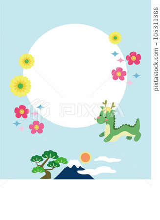 流行相框新年賀卡 105311388