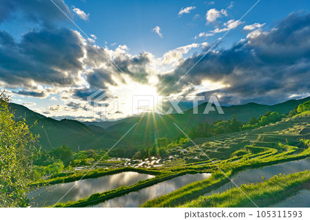 [Maruyama Senhada (Evening)] Maruyama, Kiwa-cho, Kumano City, Mie Prefecture 105311593