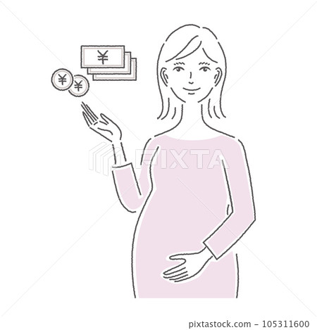 pregnant woman and money pregnant woman and money 105311600
