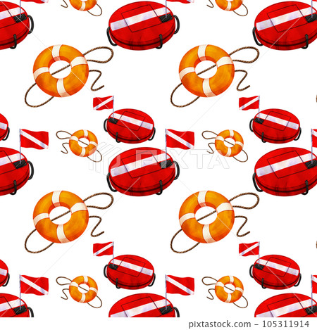 Summer sport in holiday watercolor pattern seamless png 105311914