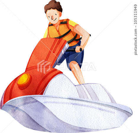 Summer sport in holiday watercolor element png 105311949