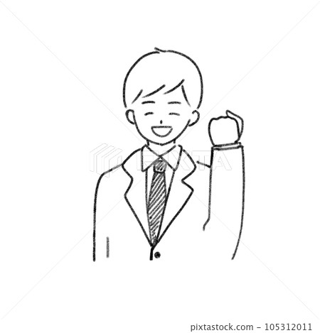 微笑的商人簡單的線條畫 微笑的商人簡單的線條畫 105312011