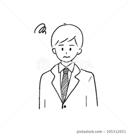微笑的商人簡單的線條畫 微笑的商人簡單的線條畫 105312051